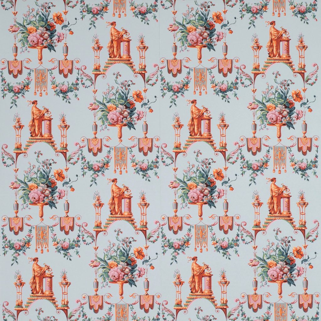 Votive Goddess Arabesque Wallpaper - Blue