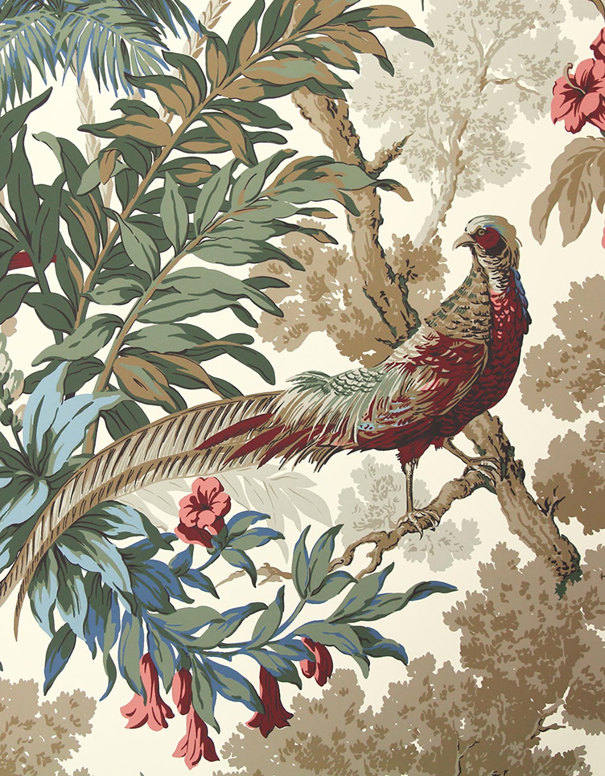 Palm Leaf Wallpaper - Creme