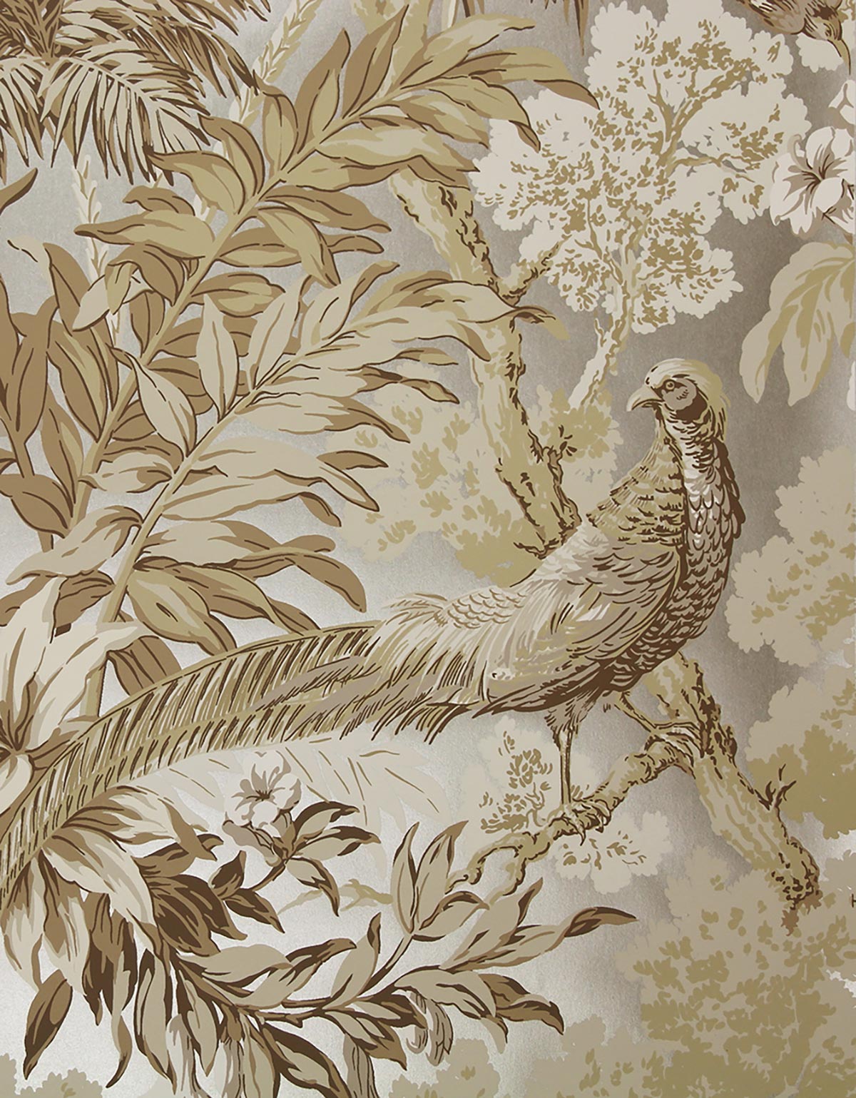 Palm Leaf Wallpaper - Beige / Champagne