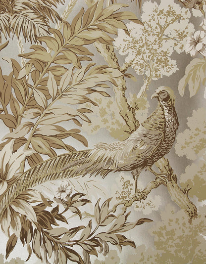 Palm Leaf Wallpaper - Beige / Champagne