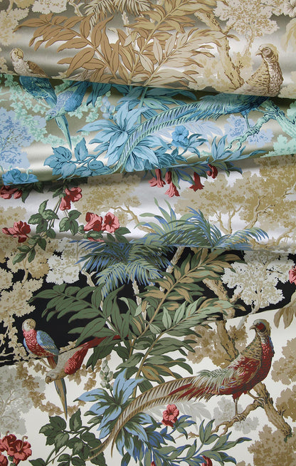 Palm Leaf Wallpaper - Blue / Silver