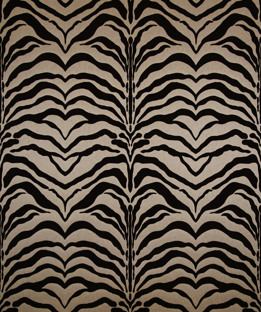 Zebrine Wallpaper - Black On Kraft
