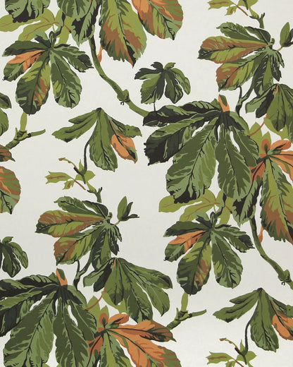 Chesnut Leaves Multi Wallpaper - Autumn