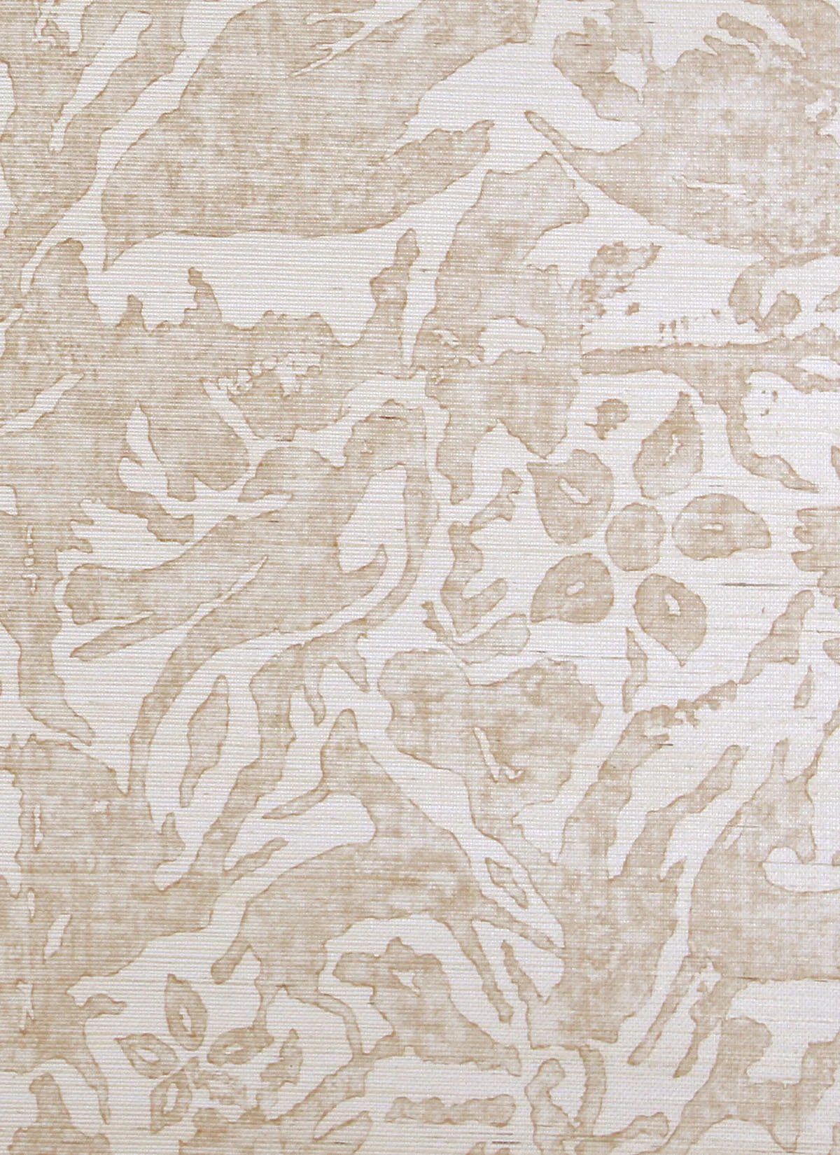 Antelope & Flower Wallpaper - Khaki