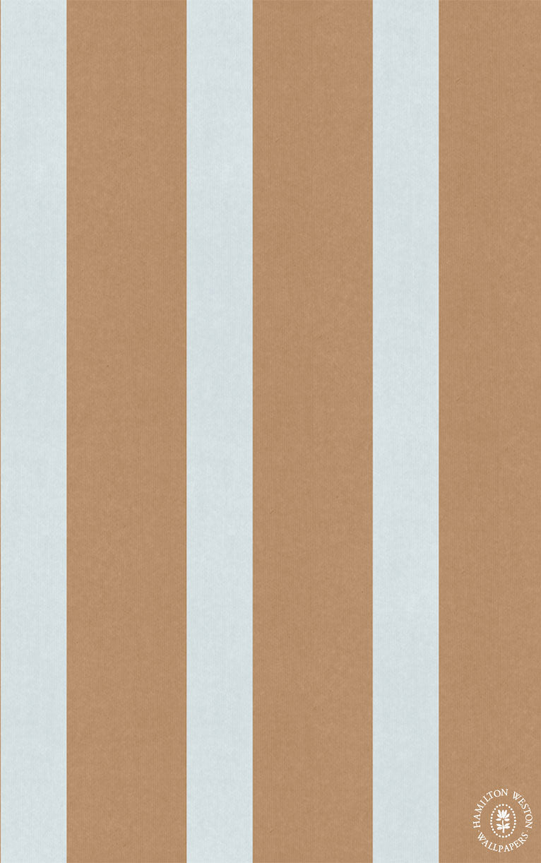 Brown Paper Stripe Wallpaper - Powder Blue