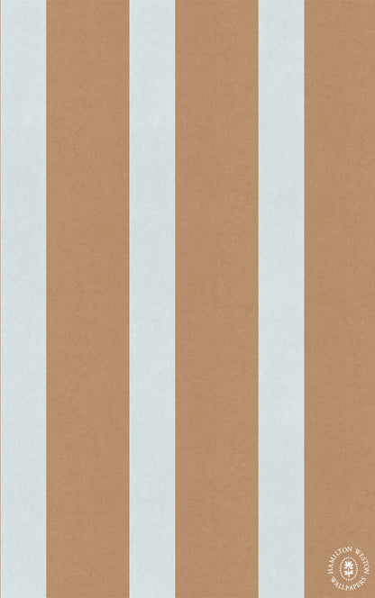Brown Paper Stripe - Powder Blue