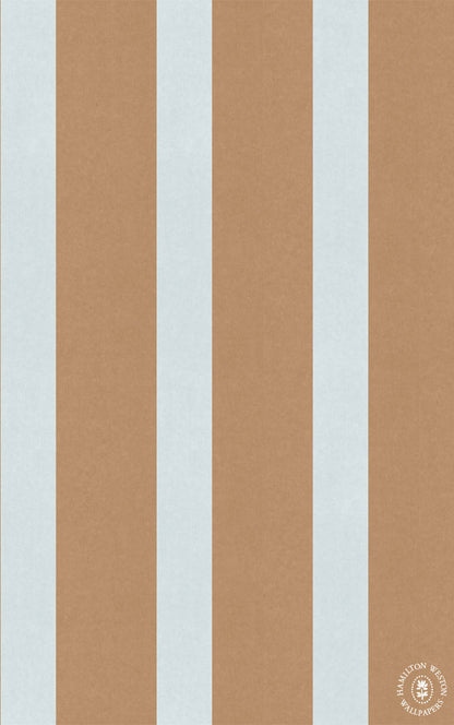 Brown Paper Stripe Wallpaper - Powder Blue