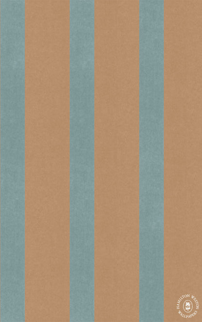 Brown Paper Stripe - Teal