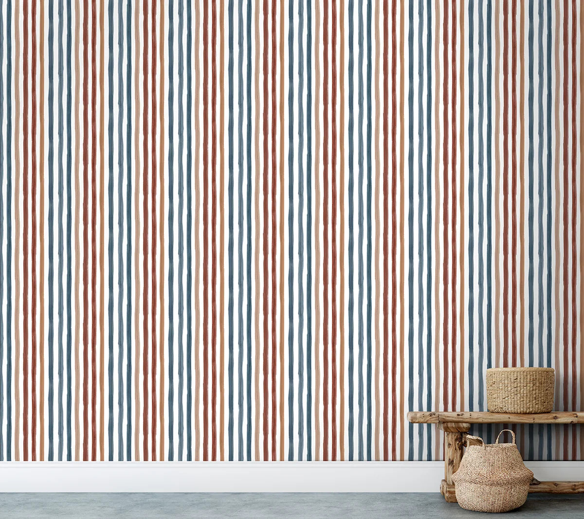 Wide Stripe Wallpaper - Rusty