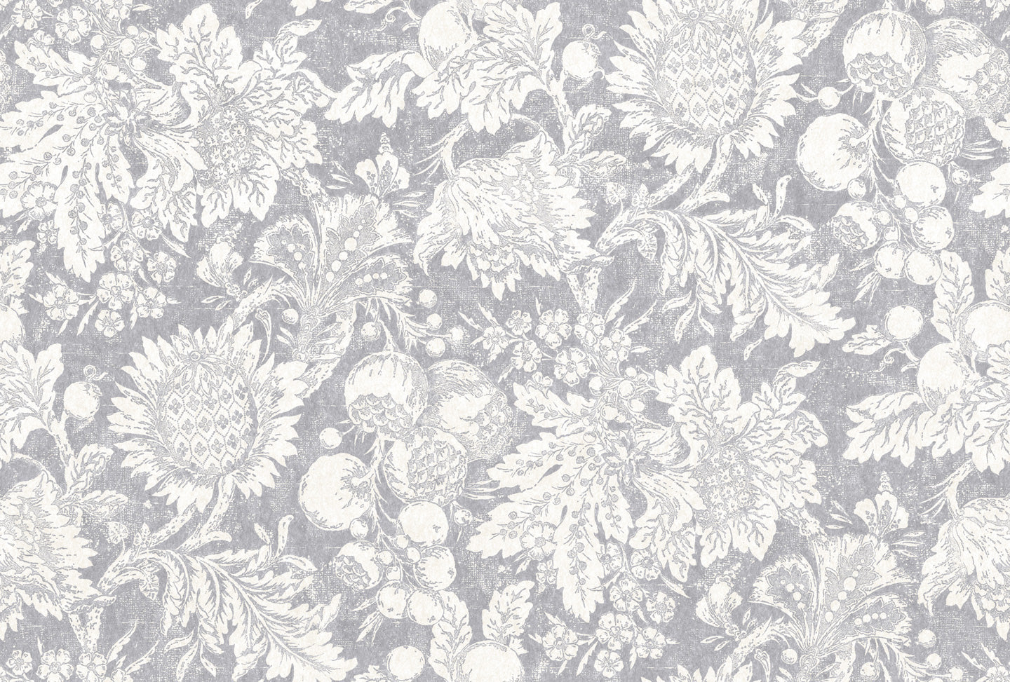 Garthwaite Wallpaper - Pewter on Natural