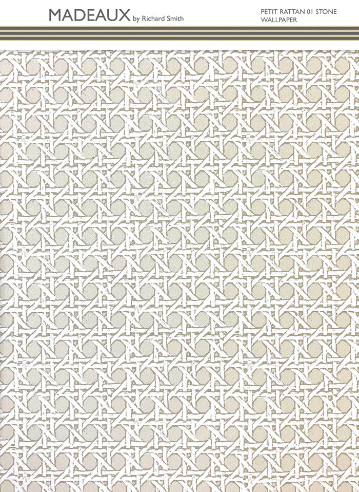 Petit Rattan Wallpaper - Stone
