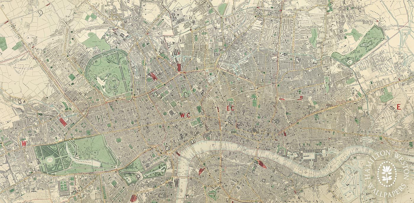 London Map, Victorian Wallpaper - 1