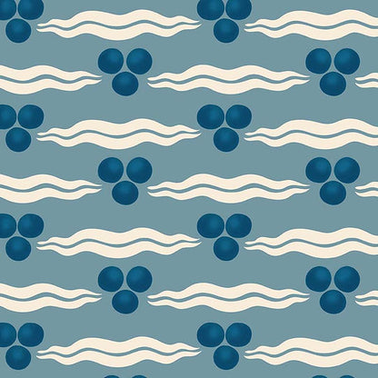 Chintamani Wallpaper - Antique Blue