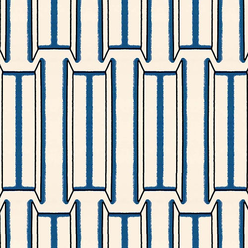 Tangier Wallpaper - White & Blue