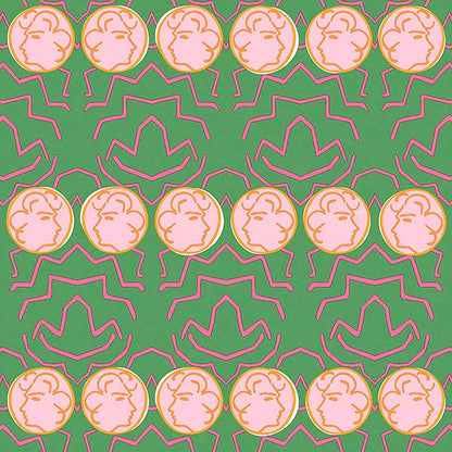 Having A Chat Wallpaper - Green & Pink