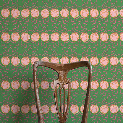 Having A Chat Wallpaper - Green & Pink