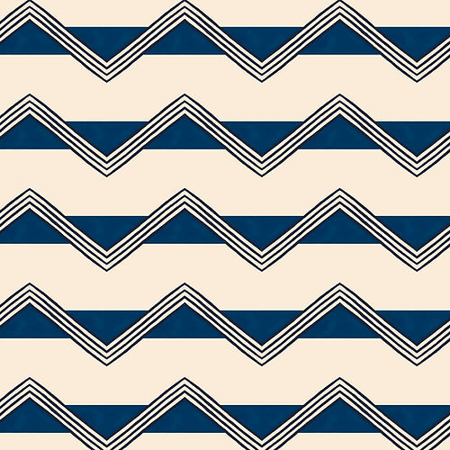 Moroccan Stripes Wallpaper - Blue & Oatmeal
