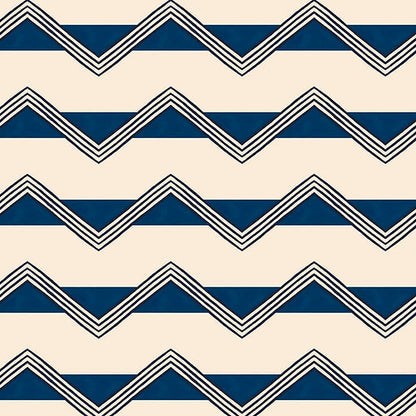 Moroccan Stripes Wallpaper - Blue & Oatmeal