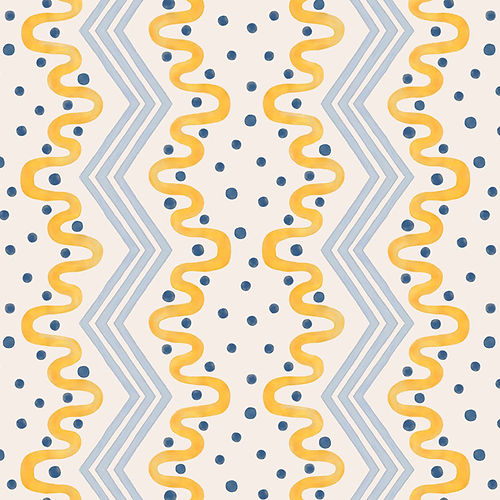 Madame Ziggle Wallpaper - Yellow & Blue