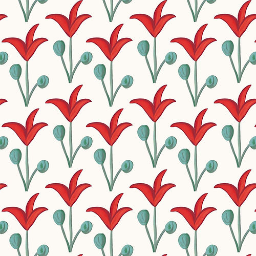 Spring Rhythm Wallpaper - Red