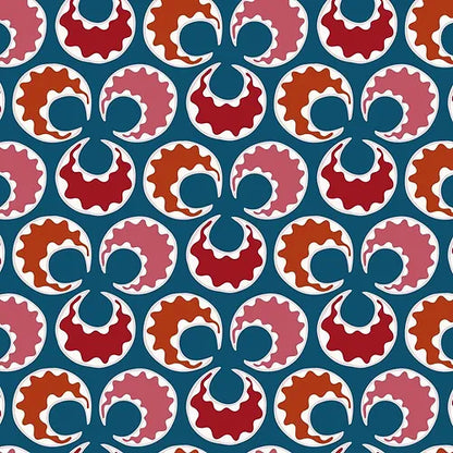 Chintamani Fun Wallpaper - Blue & Red