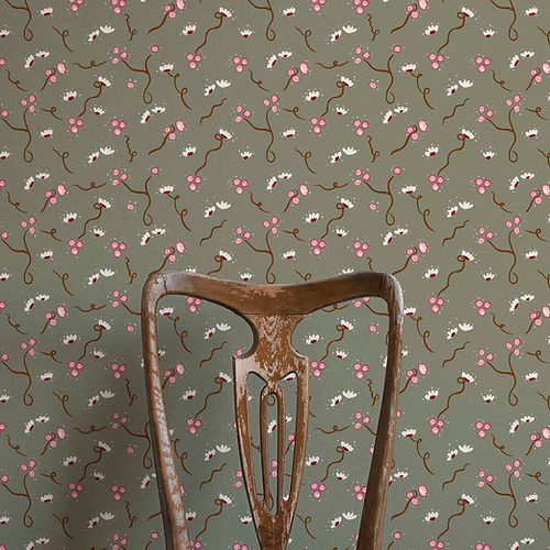 Olivia Wallpaper - Muddy Green