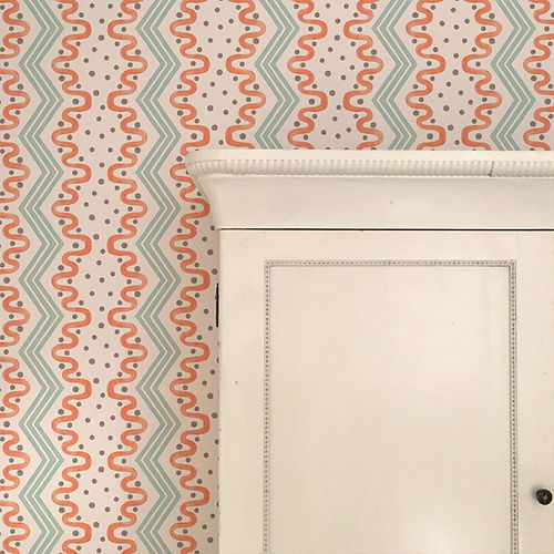 Madame Ziggle Wallpaper - Blue & Orange