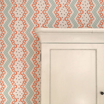 Madame Ziggle Wallpaper - Blue & Orange