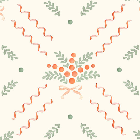 Berries And Bows Wallpaper - White