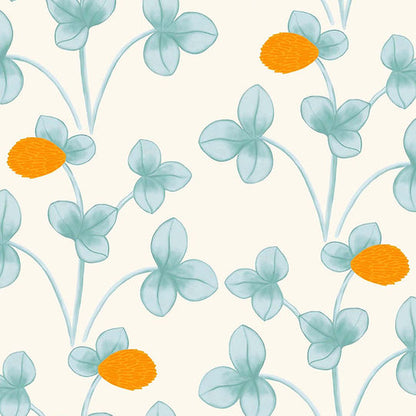 Chintz Constance Wallpaper - Blue & Marigold
