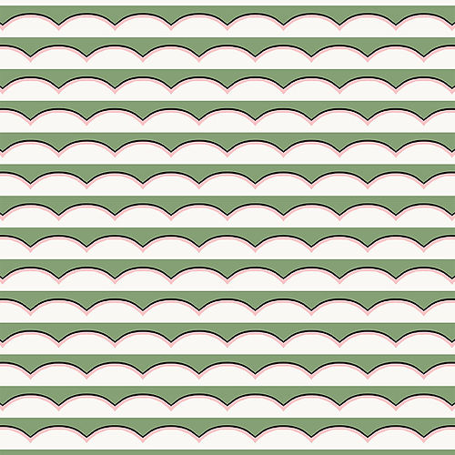 Scallops Wallpaper - Green
