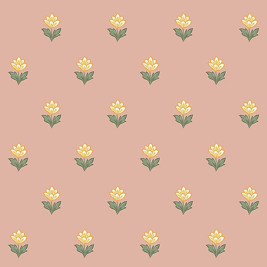 Indian Tulips Wallpaper - Pink & Yellow