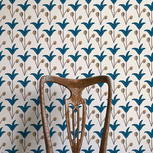 Spring Rhythm Wallpaper - Blue
