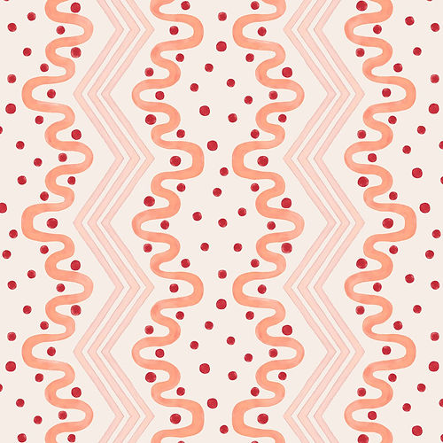 Madame Ziggle Wallpaper - Pink & Coral