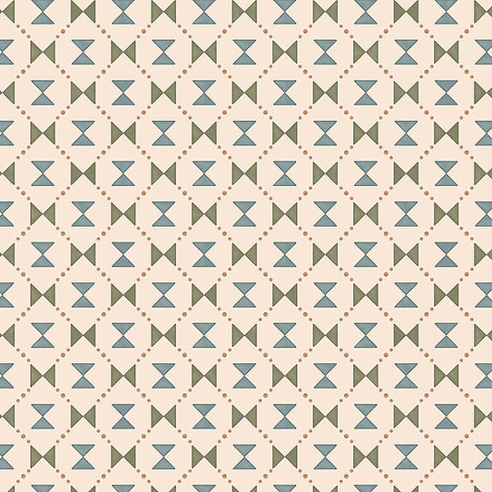 Bow Tie Quilt Wallpaper - Blue & Green