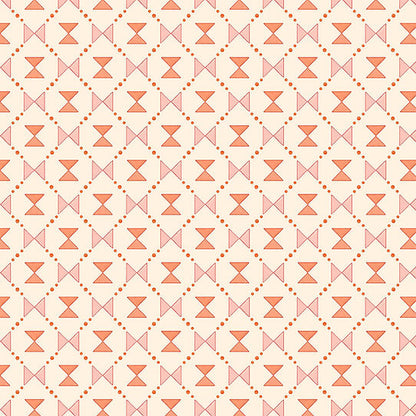 Bow Tie Quilt Wallpaper - Pink & Coral