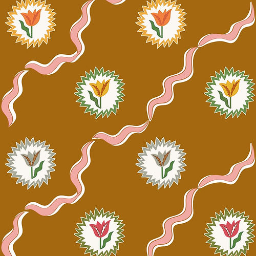 Tulips Of Belgravia Wallpaper - Camel