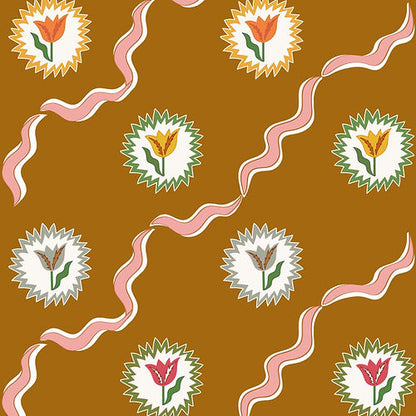 Tulips Of Belgravia Wallpaper - Camel