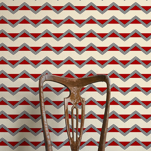 Moroccan Stripes Wallpaper - Red