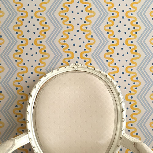 Madame Ziggle Wallpaper - Yellow & Blue
