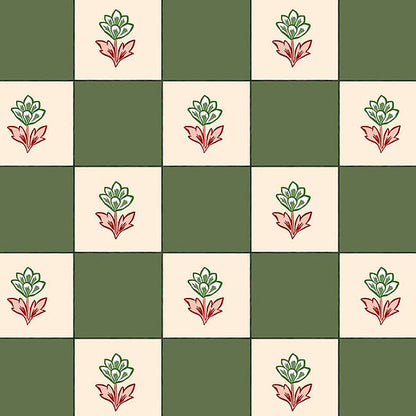 Indian Checks Wallpaper - Green