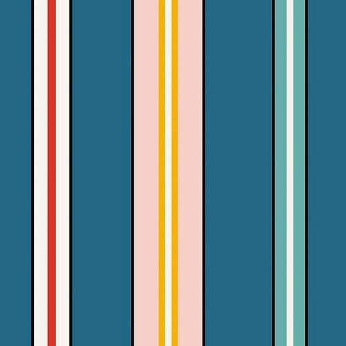 Sporty Stripes Wallpaper - Blue