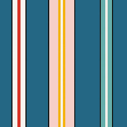 Sporty Stripes Wallpaper - Blue