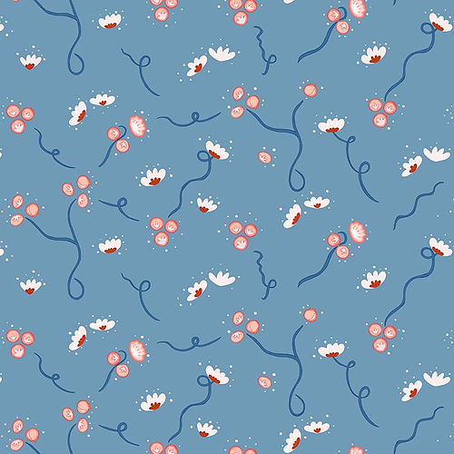 Olivia Wallpaper - Porcelain Blue