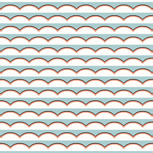 Scallops Wallpaper - Light Blue