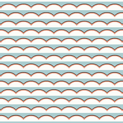 Scallops Wallpaper - Light Blue