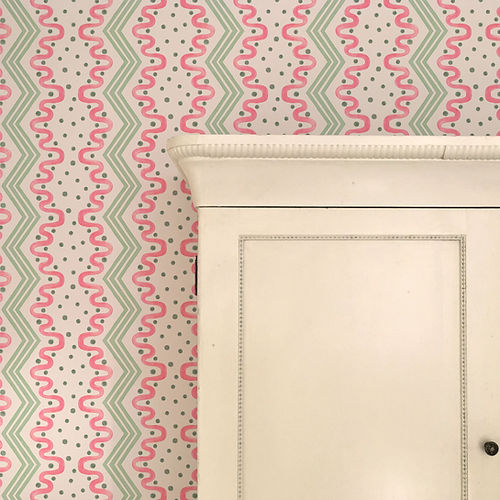 Madame Ziggle Wallpaper - Pink & Green
