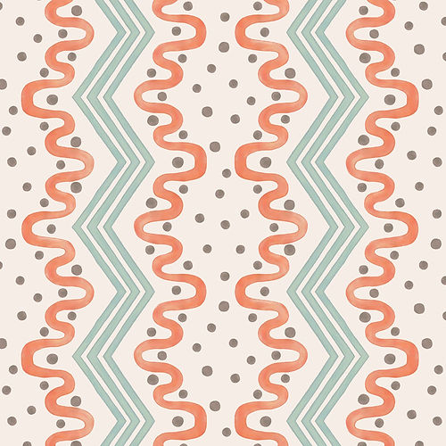 Madame Ziggle Wallpaper - Blue & Orange