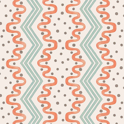 Madame Ziggle Wallpaper - Blue & Orange