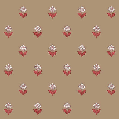 Indian Tulips Wallpaper - Brown Sugar